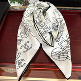 CHANEL 25S SCARF 90 IN SILK 738437