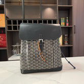 ALPIN BACKPACK 37 IN BLACK LAMBSKIN AND GOYARDINE CANVAS