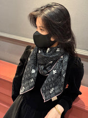 CHANEL 25S SCARF 110 IN CASHMERE SILK 738477