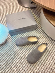 BALENCIAGA 25S AURALEE SLIP-ON 25 MM IN GREY SUEDE