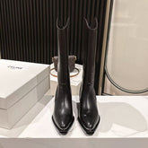 CELINE 25S HIGH BOOTS FOR FALL AND WINTER 45MM IN BLACK CALFSKIN
