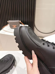 CELINE 25S THICK SOLED LOAFERS 50MM IN BLACK CALFSKIN