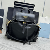 PRADA 25S EXPLORE MEDIUM BACKPACK 29 IN BLACK CALFSKIN GOLD HARDWRE