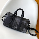 LV 25S KEEPALL BANDOULIÈRE 25 BAG IN DAMOFLAGE BLACK CALFSKIN