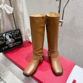 VALENTINO 25S KNEE-HIGH BOOTS IN BROWN CALFSKIN STYLE 2