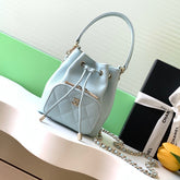 CHANEL 25S MINI BUCKET BAG 12 IN LIGHT BLUE CALFSKIN GOLD HARDWARE