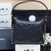 CHANEL 25S LARGE MAXIUM OLD HOBO BAG 34 IN BLACK CALFSKIN