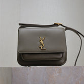 YSL 25S NIKI BABY 22 IN DARK OLIVE BROWN CALFSKIN GOLD HARDWRE