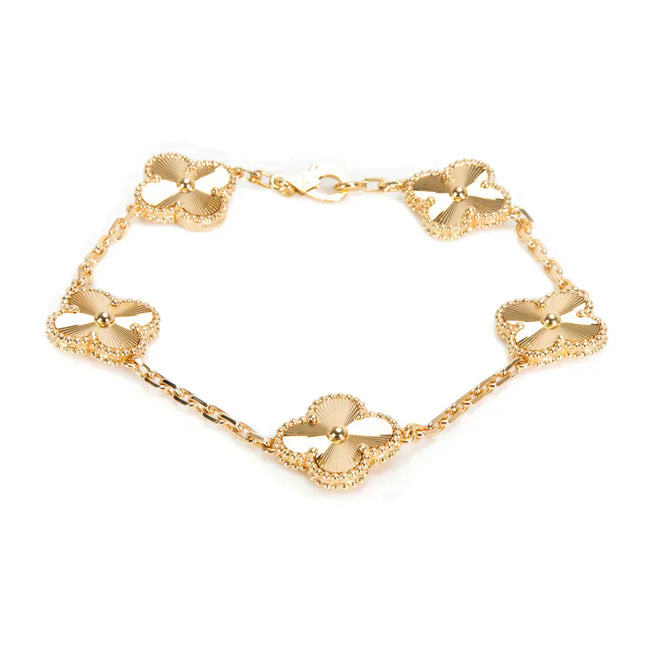 CLOVER 5 MOTIF PINK GOLD BRACELET