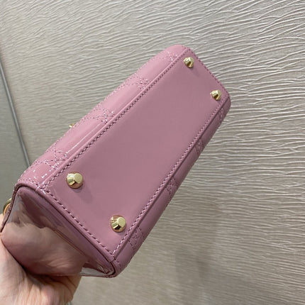 MINI LADY BAG 17 PINK PATENT CALFSKIN