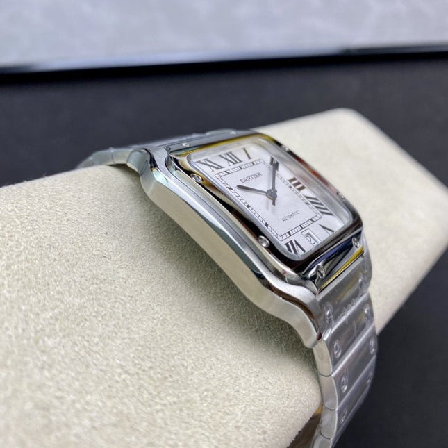 SANTOS DE CARTIE LARGE STEEL CASE WHITE DIAL