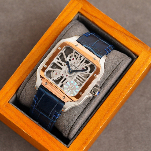 SANTOS 2 TONE GOLD STEEL SKELETON