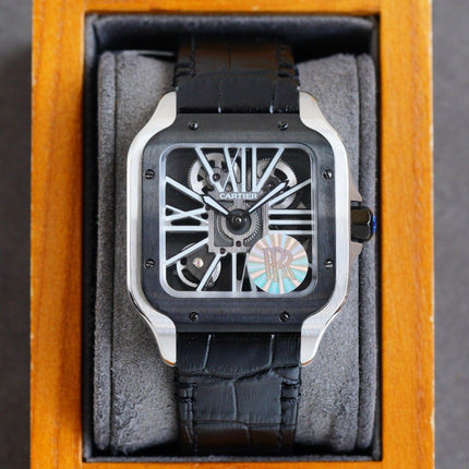 SANTOS BLACK BEZEL SKELETON