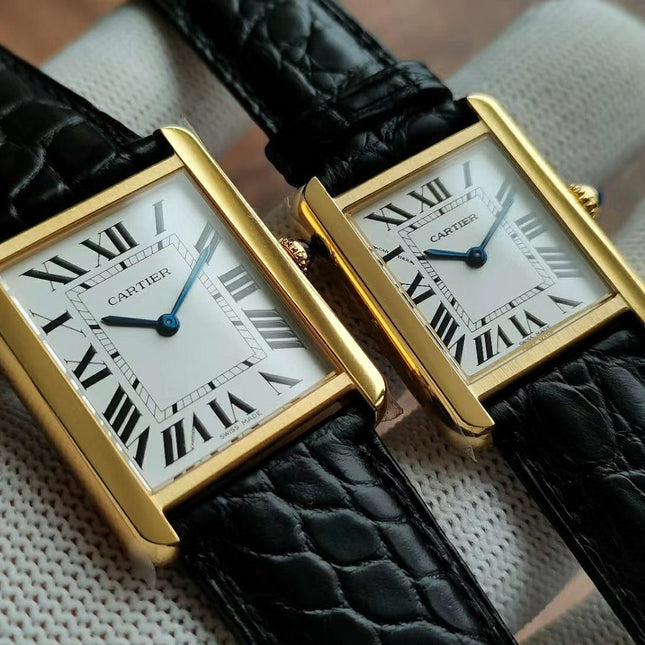 TANK LOUIS QUARTZ GOLD CASE