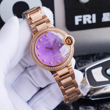 BALLON BLEU 33MM ROSE GOLD PURPLE DIAL