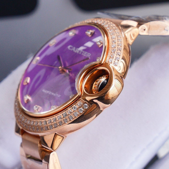 BALLON BLEU 33MM ROSE GOLD PURPLE DIAL