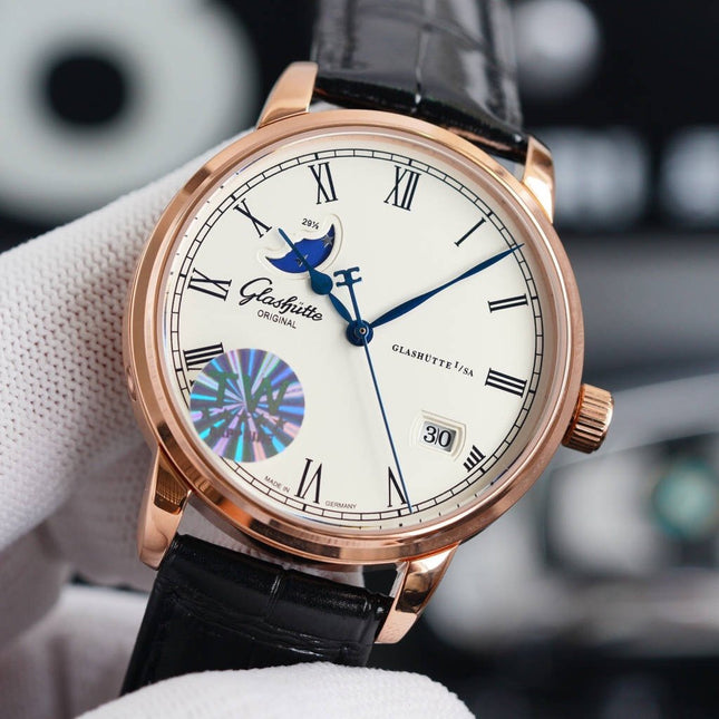 SENATOR PANAROMA MOONPHASE ROSE GOLD WHITE DIAL