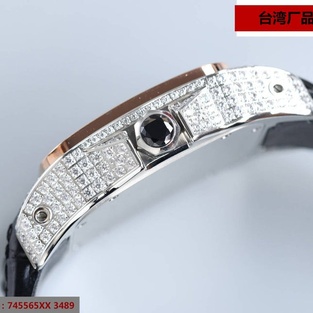 SANTOS 100XL 42MM DIAMOND ROSE GOLD BEZEL