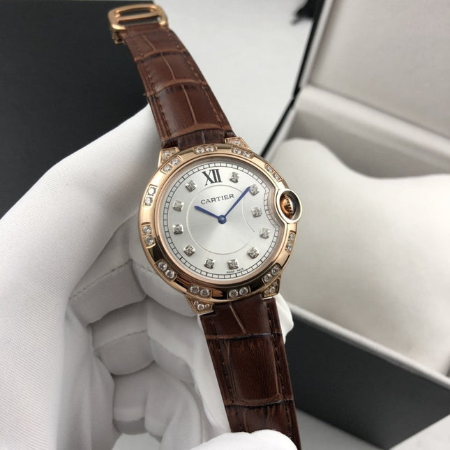 BALLON BLEU 36MM ROSE GOLD CASE DIAMOND NUMERALS