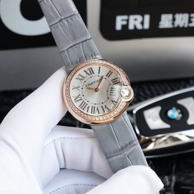 BALLON BLANC 33MM AUTOMATIC ROSE GOLD ARABIC NUMERALS