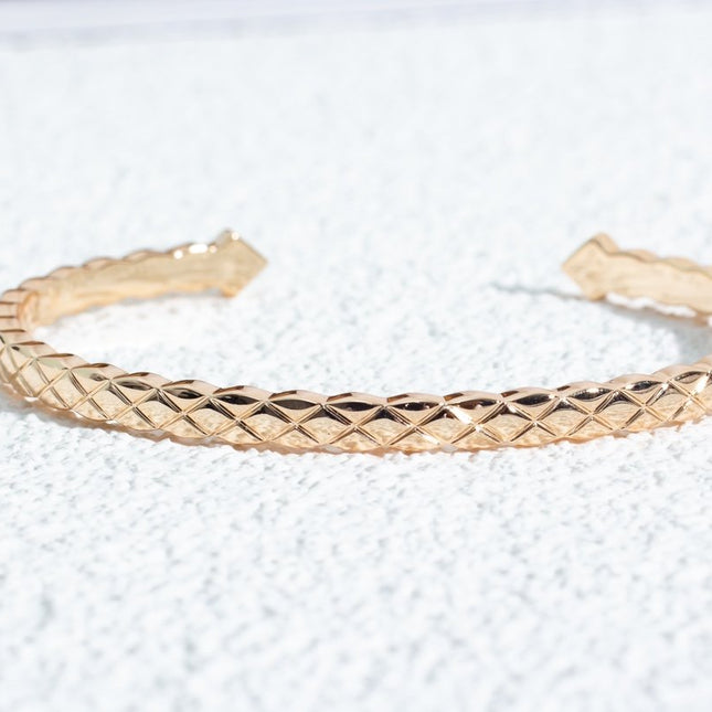 CRUSH BRACELET OPEN CUFF PINK GOLD