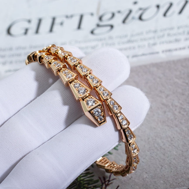 SERPENTI BRACELET 3.8MM PINK GOLD DIAMOND