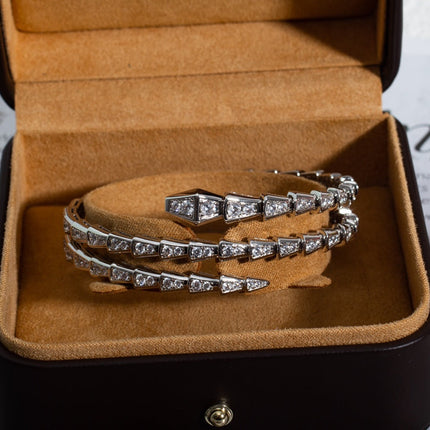 SERPENTI BRACELET SILVER DIAMOND DOUBLE ROW