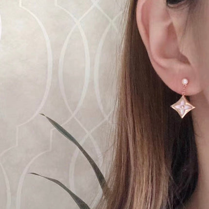 COLOR STAR EARRINGS PINK GOLD