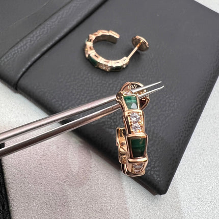 SERPENTI MALACHITE PINK GOLD EARRINGS