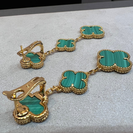 CLOVER MALACHITE 3 MOTIFS GOLD