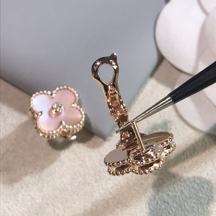 CLOVER PINK GOLD MOP EARRINGS