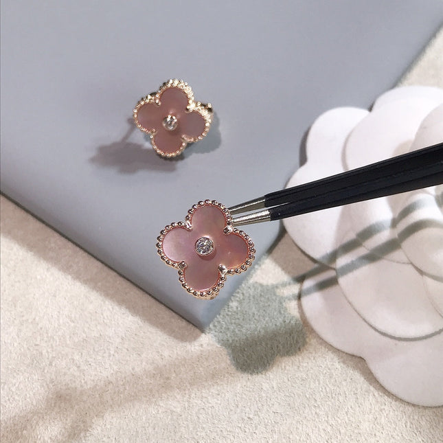 CLOVER PINK GOLD MOP EARRINGS