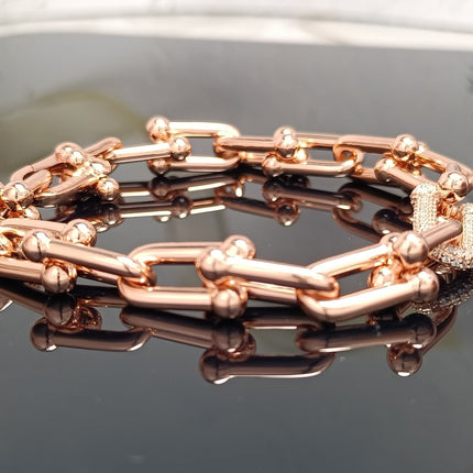 HARDWEAR BRACELET PINK GOLD AND SILVER DIAMOND