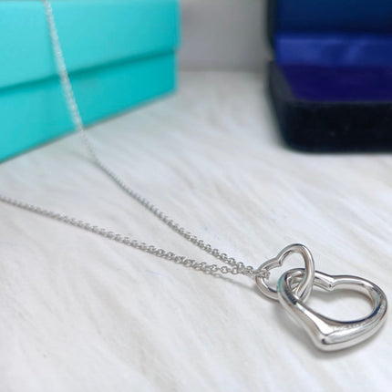 DOUBLE HEART SILVER NECKLACE