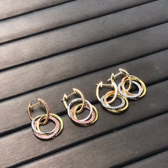 TRINITY EARRINGS GOLD DIAMOND