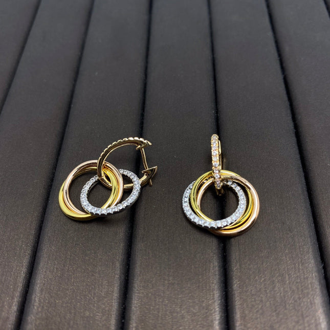 TRINITY EARRINGS GOLD DIAMOND