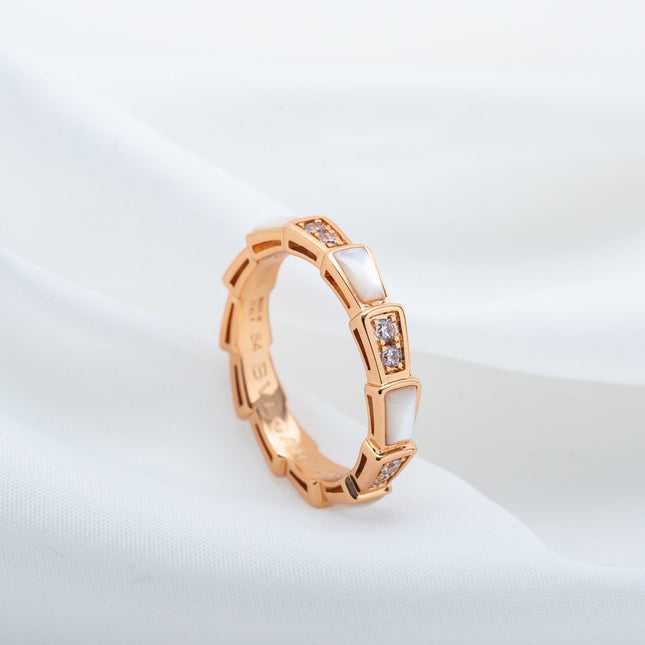 SERPENTI RING PINK GOLD DIAMOND MOP 3MM