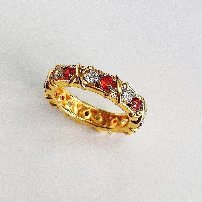 SIXTEEN STONE GOLD RING