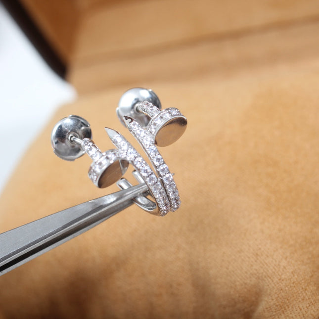 JUSTE EARRINGS 12.75MM SILVER DIAMOND