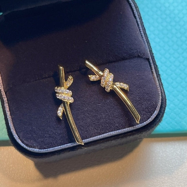 KNOT EARRINGS GOLD DIAMOND