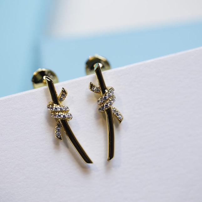 KNOT EARRINGS GOLD DIAMOND