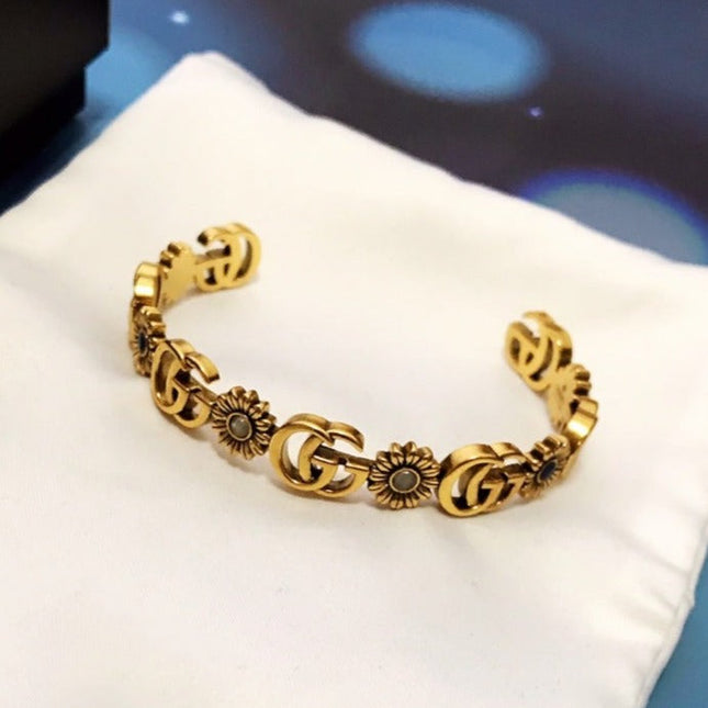 GG MOTIF GOLD CUFF BRACELET