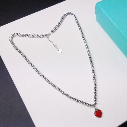 HEART PEDANT SILVER BALL CHAIN NECKLACE