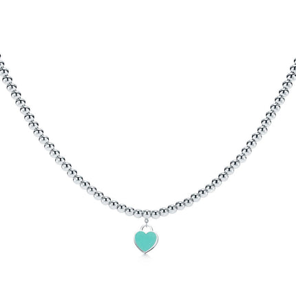 HEART PEDANT SILVER BALL CHAIN NECKLACE