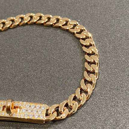 KELLY CHAIN PINK GOLD DIAMONDS BRACELET