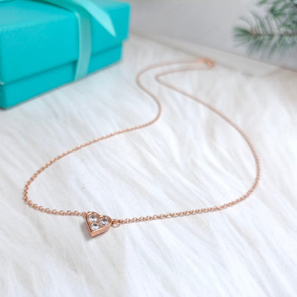 HEART 3 DIAMONDS PEDANT NECKLACE