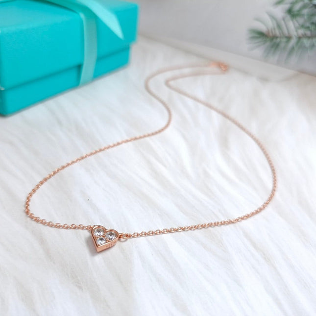 HEART 3 DIAMONDS PEDANT NECKLACE