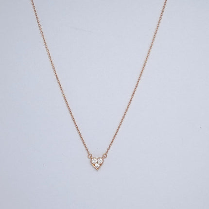 HEART 3 DIAMONDS PEDANT NECKLACE