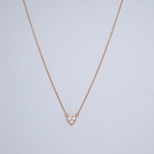 HEART 3 DIAMONDS PEDANT NECKLACE