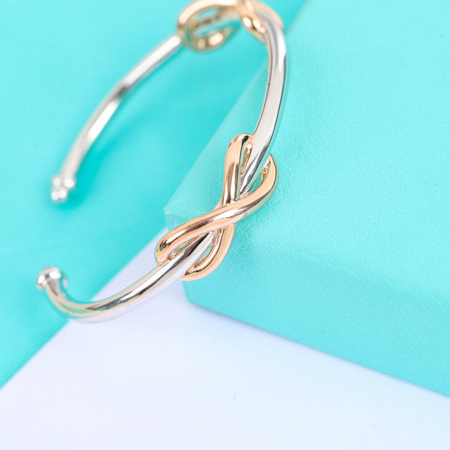 INFINITY SILVER PINK GOLD BRACELET